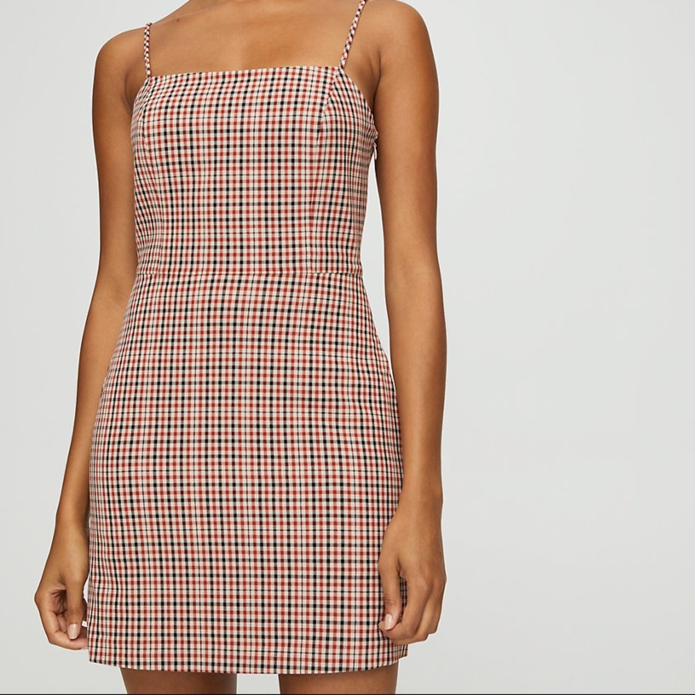 Wilfred Red and Black Checkered Mini Dress